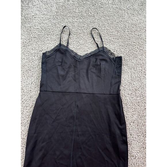 Sanctuary Dress Womens S Black Bodycon Zipper Black Lace Trim Spaghetti Strap - Picture 3 of 15